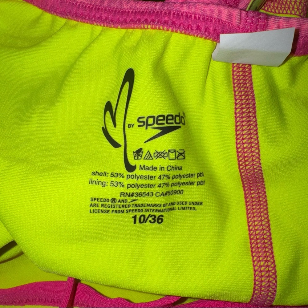 Speedo Missy Franklin Tie-back One Piece Swimsuit Pink Reptile Print Size 10 - Picture 3 of 3